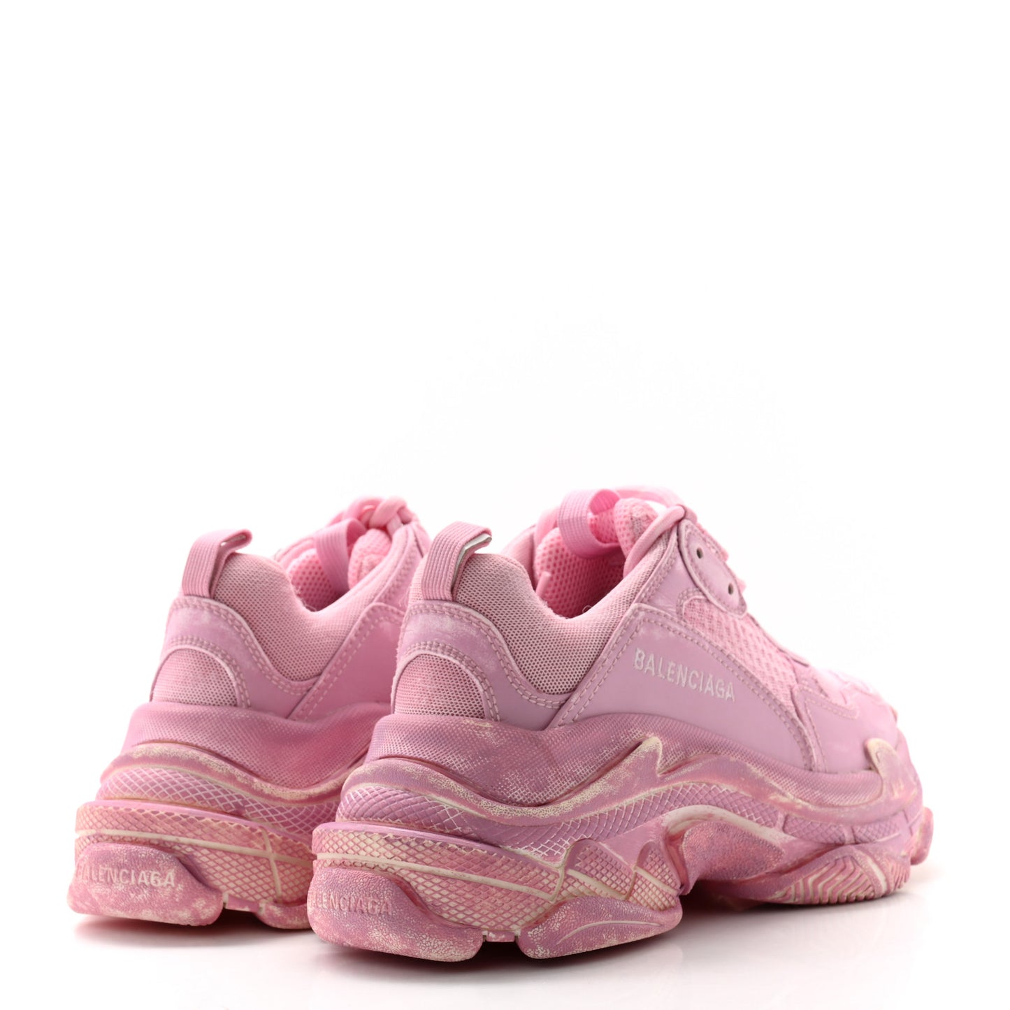 Fabric Mesh Distressed Womens Triple S Sneakers 36 Pink