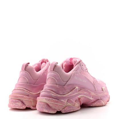 Balenciaga Fabric Mesh Distressed Womens Triple S Sneakers 36 Pink 4 of 8