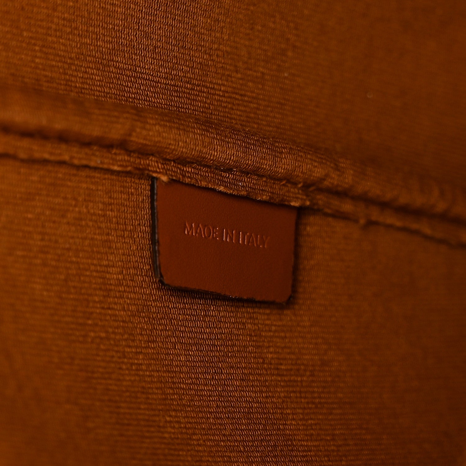 Celine Triomphe Canvas Calfskin Clara Drawstring Bucket Bag Tan 7 of 11