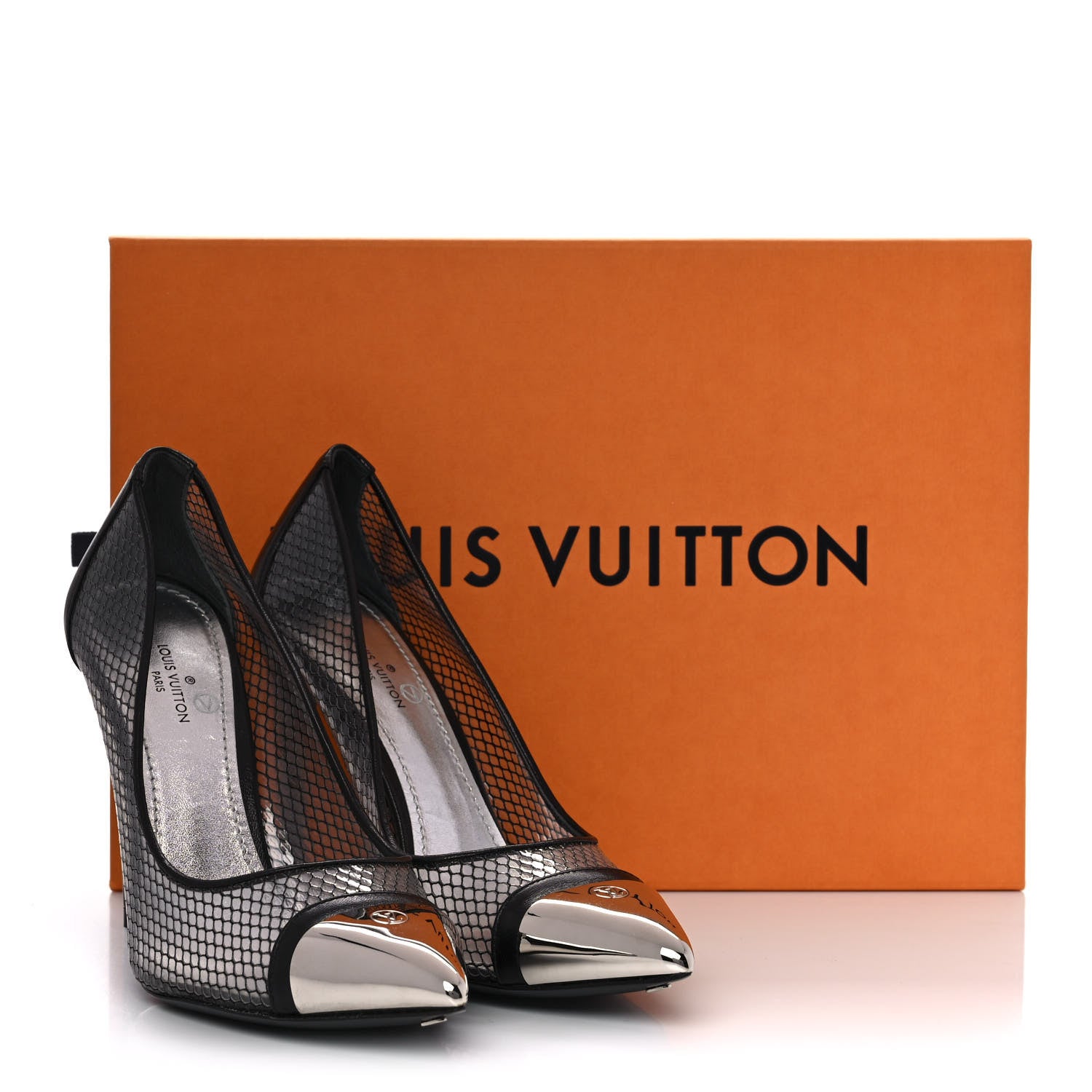 Louis Vuitton Calfskin Mesh PVC Urban Twist Pumps 36 Black 8 of 8