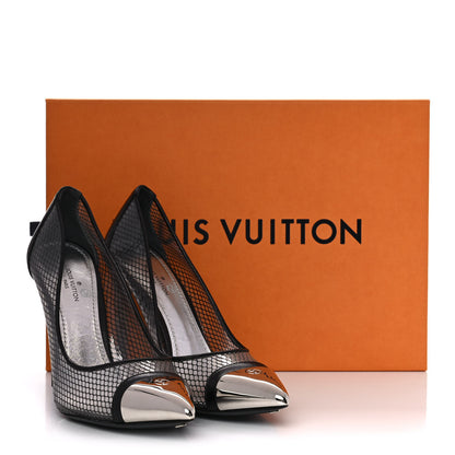 Louis Vuitton Calfskin Mesh PVC Urban Twist Pumps 36 Black 8 of 8