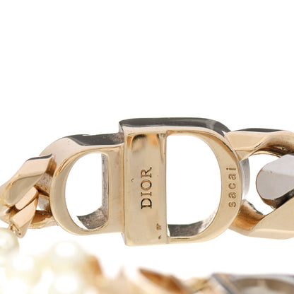 Christian Dior Metal Pearl CD Bracelet L Gold Silver 3 of 4