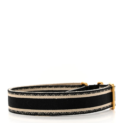Christian Dior Canvas Embroidered Shoulder Strap Black 2 of 7