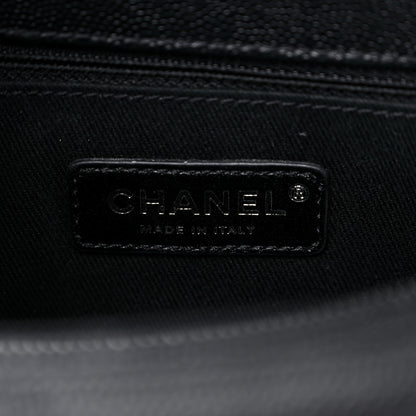 Chanel Caviar Chevron Quilted Small Coco Handle Flap So Black 6 of 13