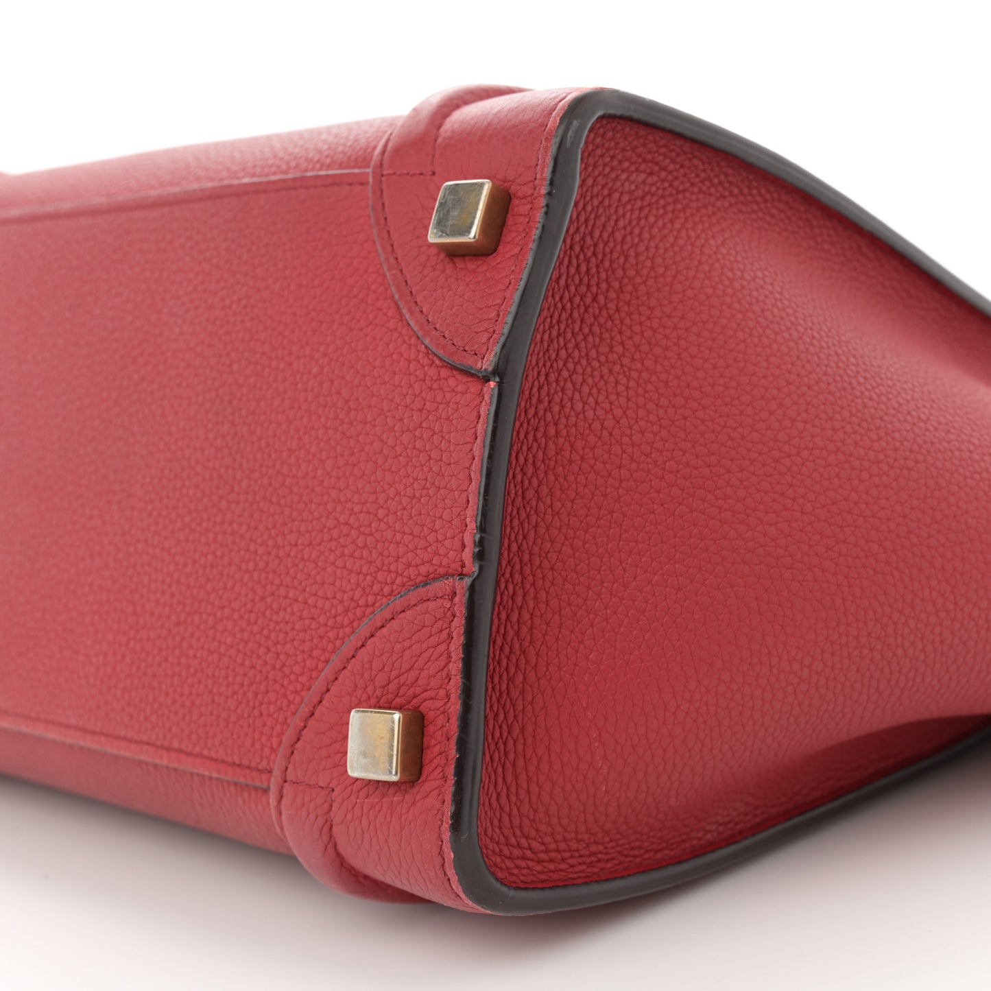 Drummed Calfskin Micro Luggage Merlot