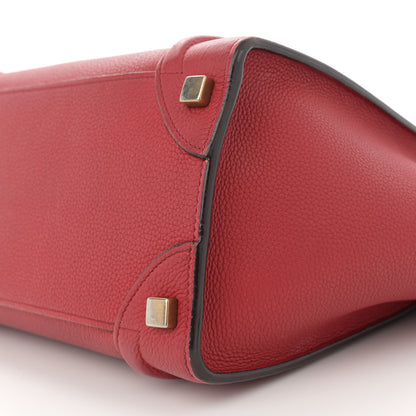 Celine Drummed Calfskin Micro Luggage Merlot 10 of 15
