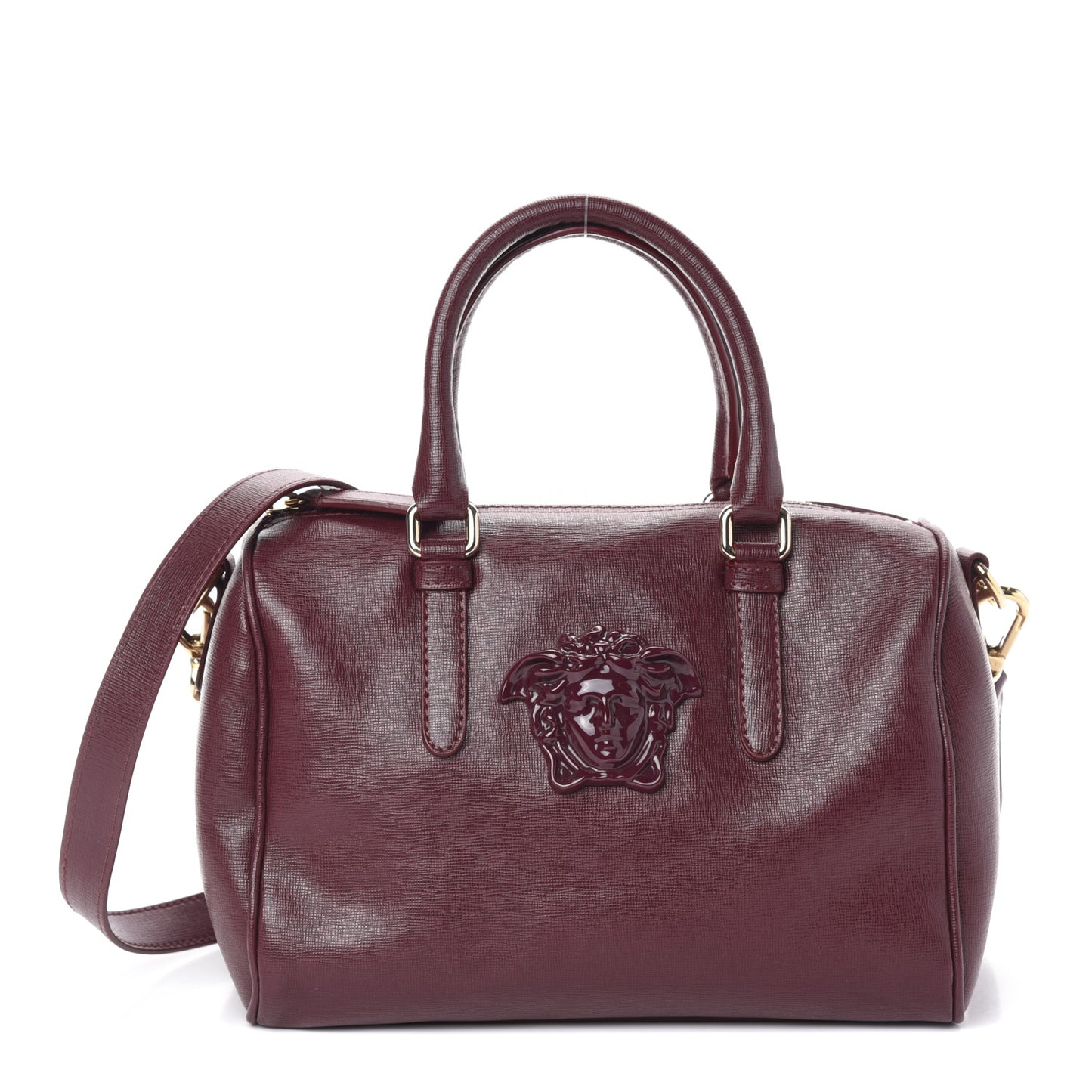 Saffiano Calfskin Palazzo Duffle Bag Burgundy