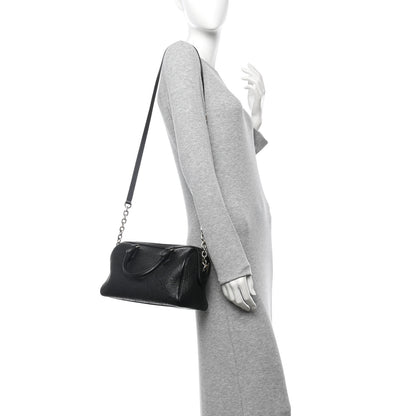 Gucci GG Grainy Calfskin Emblem Small Top Handle Bag Black 2 of 10