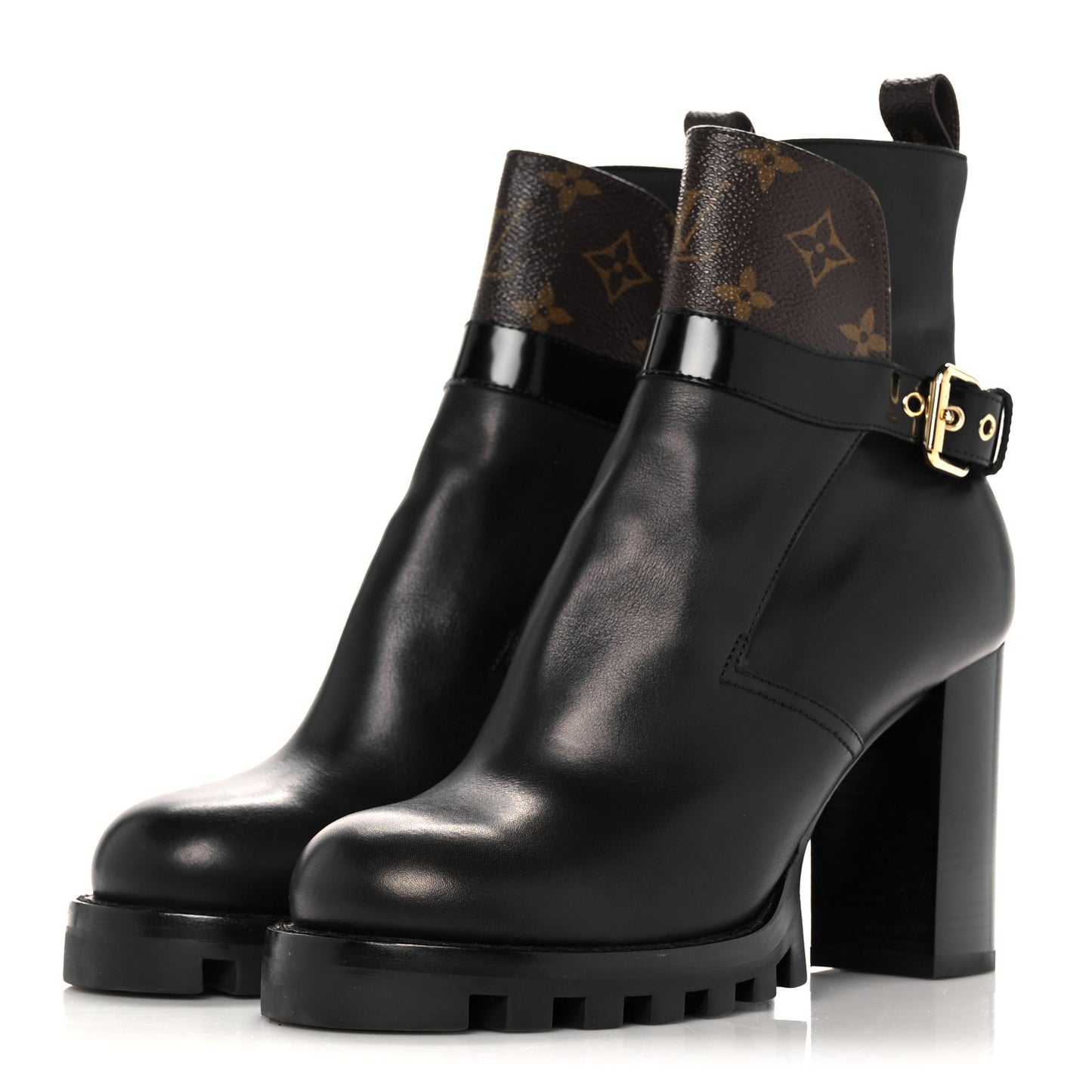 Calfskin Monogram Star Trail Ankle Boots 40 Black