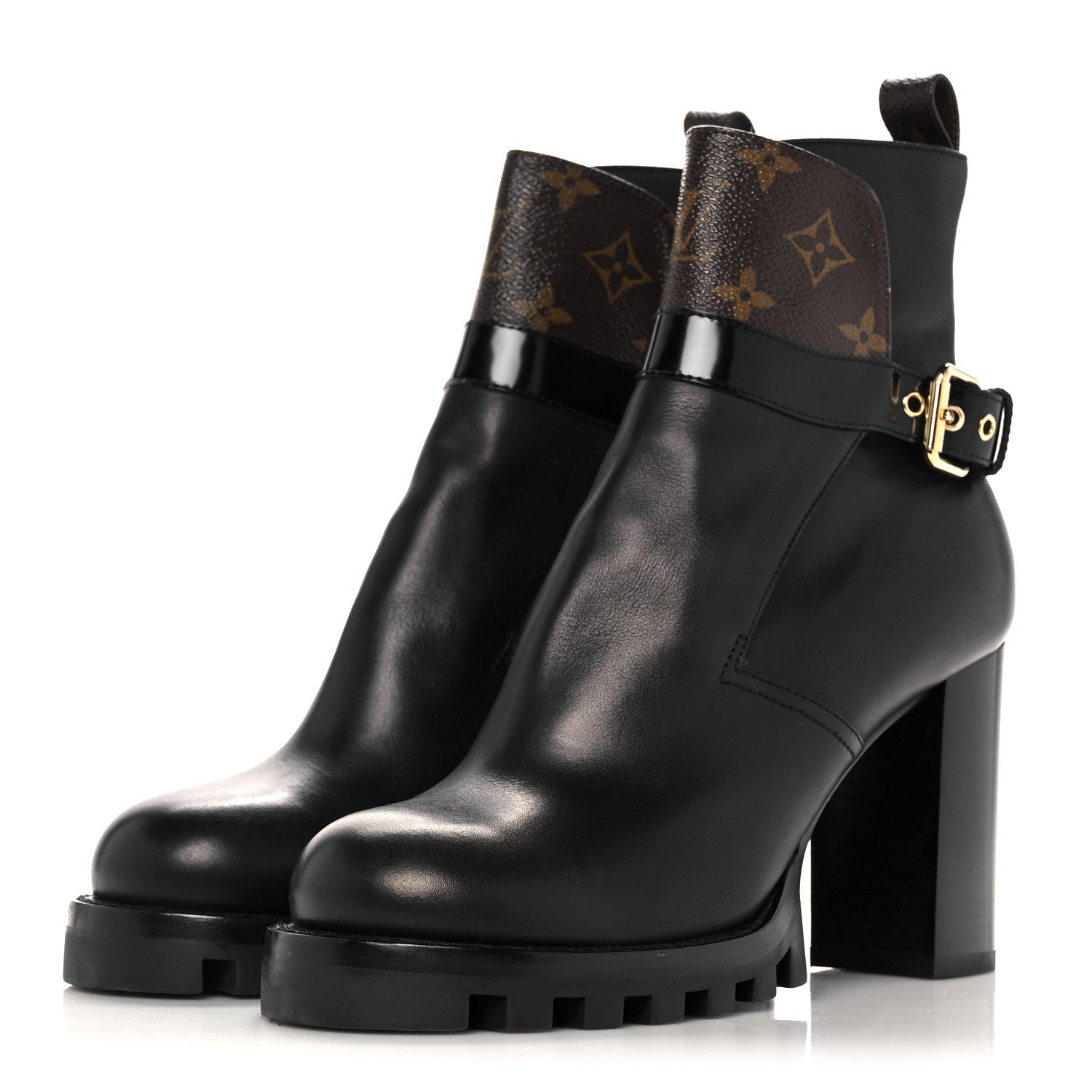 Louis Vuitton Calfskin Monogram Star Trail Ankle Boots 40 Black 3 of 12