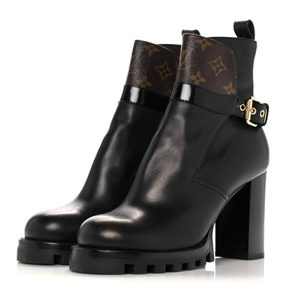 Louis Vuitton Calfskin Monogram Star Trail Ankle Boots 40 Black 3 of 12
