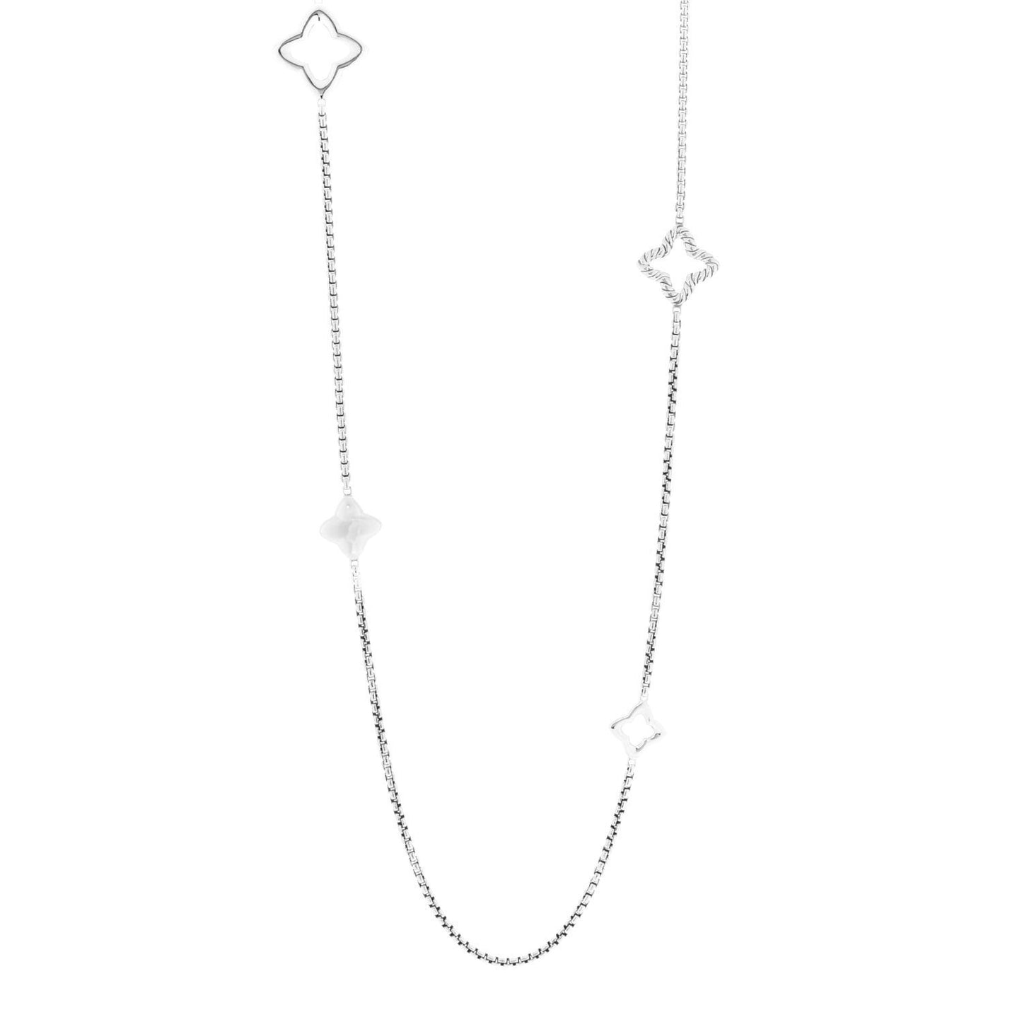 Sterling Silver 25mm Quatrefoil Chain Necklace