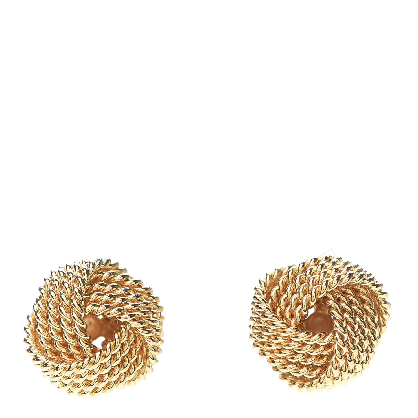 18K Yellow Gold Twist Knot Earrings
