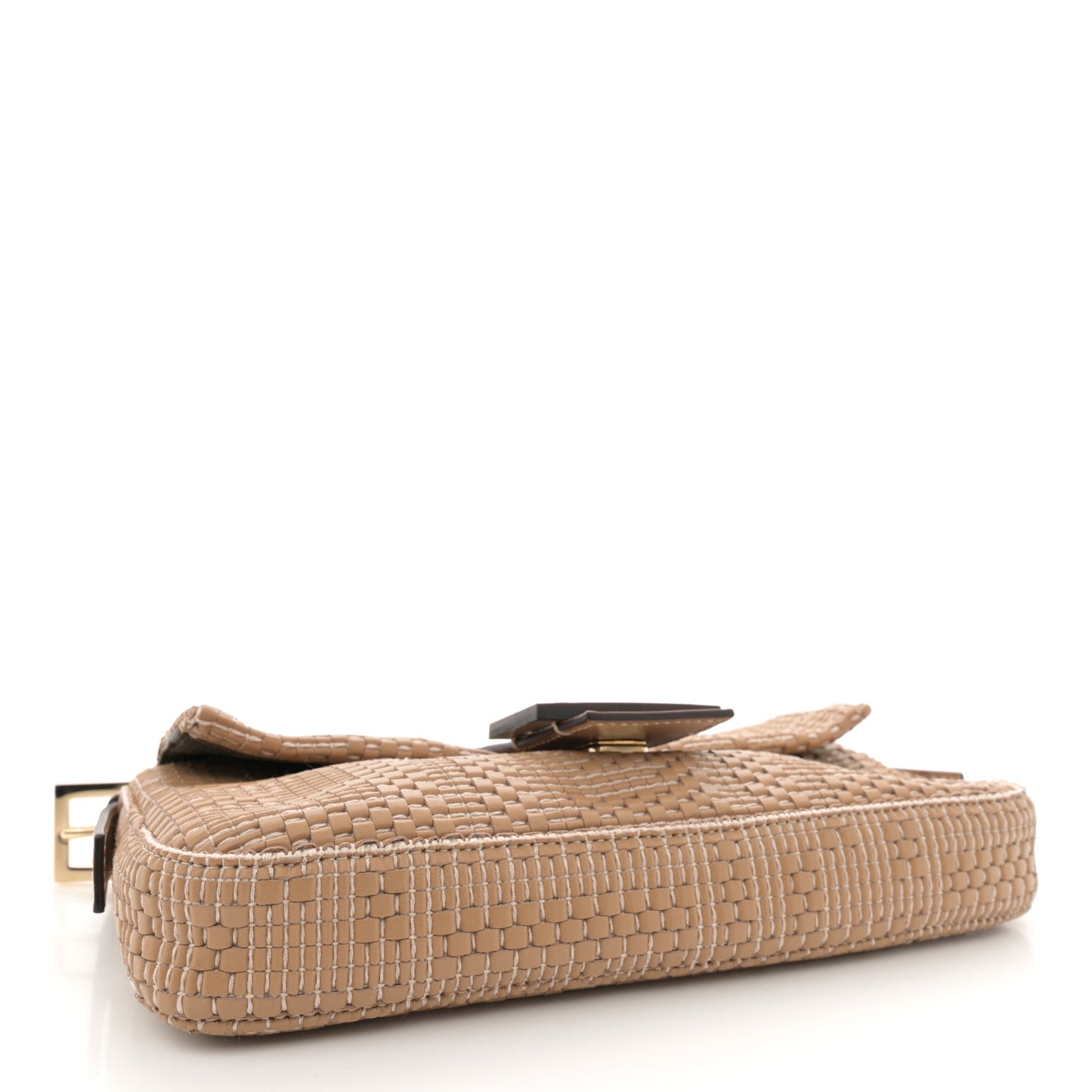 Calfskin Woven Baguette Cammelo Beige