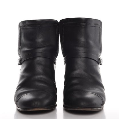 Chanel Calfskin CC Buckle Short Boots 38 Black 2 of 11