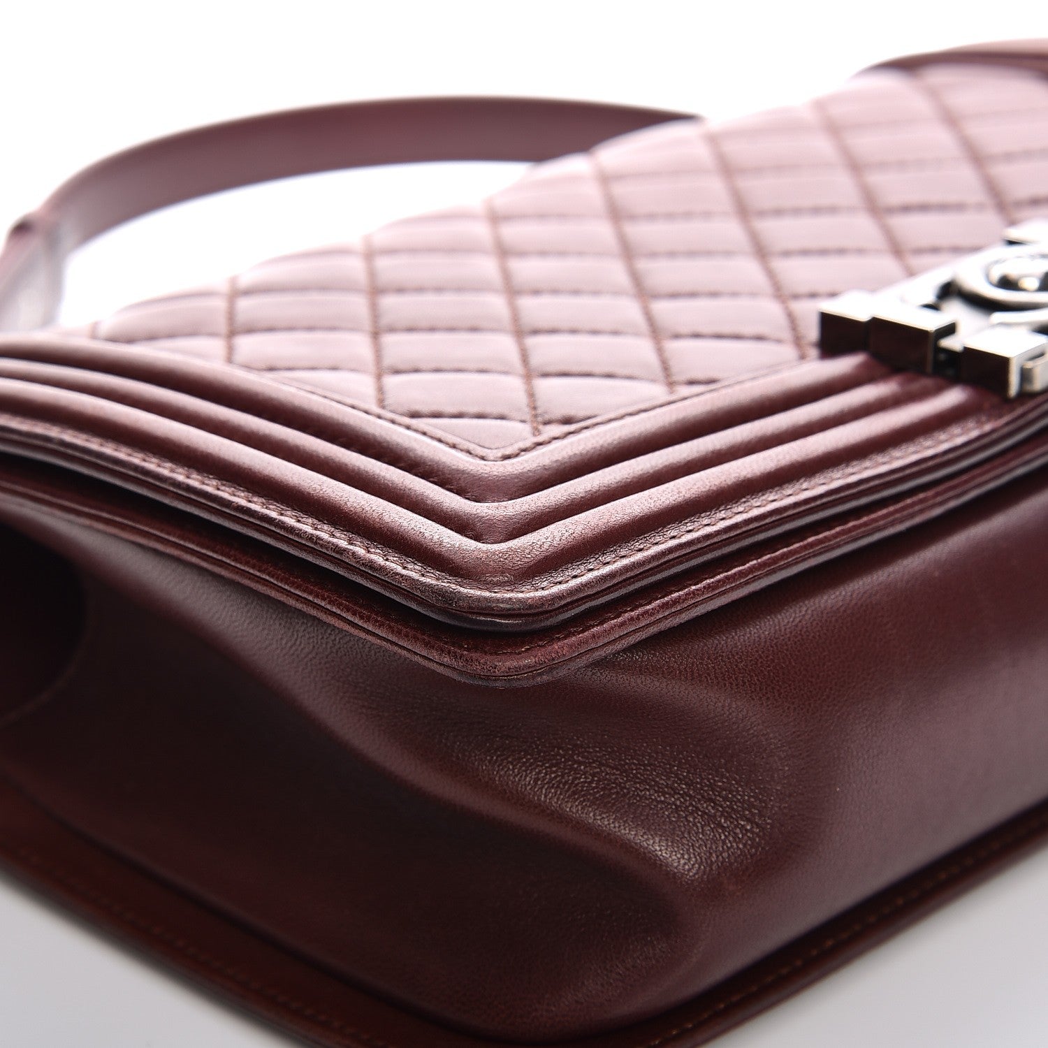 Chanel Calfskin Quilted Medium Boy Flap Burgundy 11 of 14