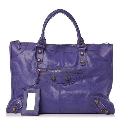 Balenciaga Agneau Giant 21 Rose Gold Hardware Weekender Bleu Lavande 1 of 14