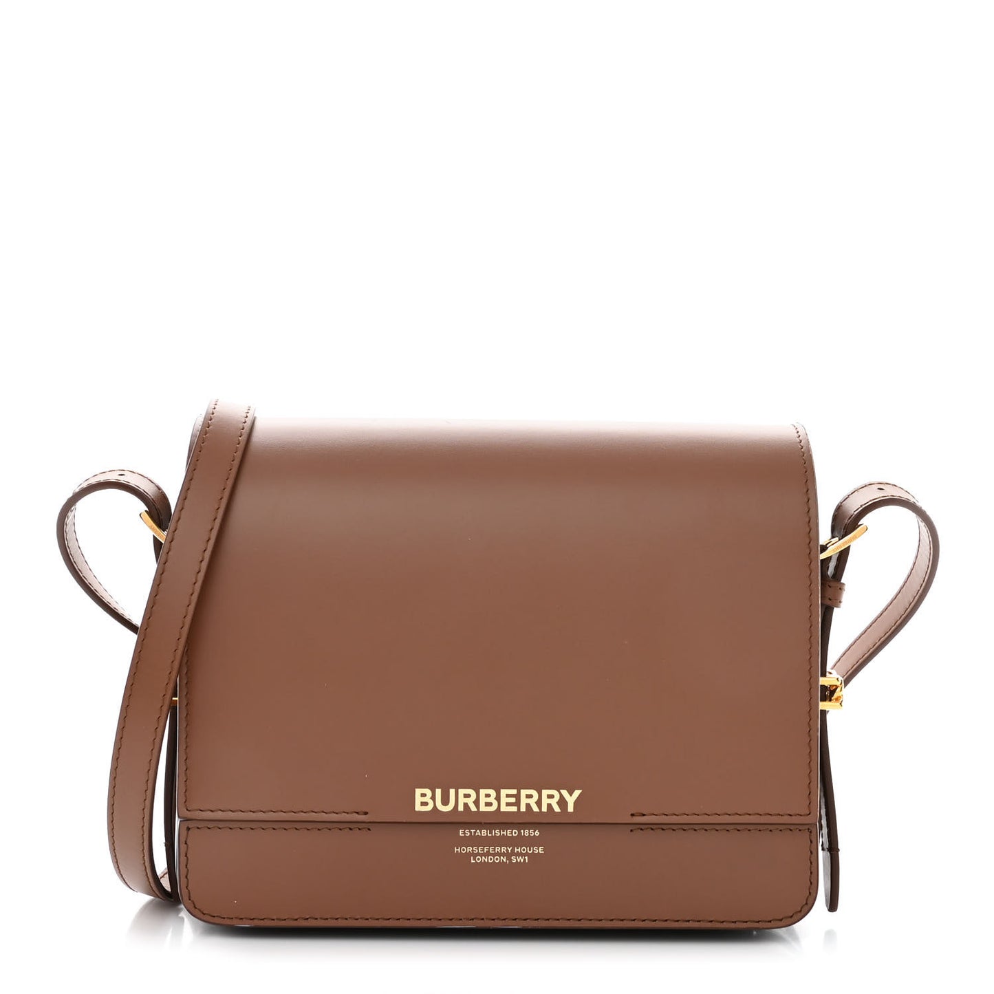 Smooth Calfskin Two Tone Small Grace Bag Malt Brown Black