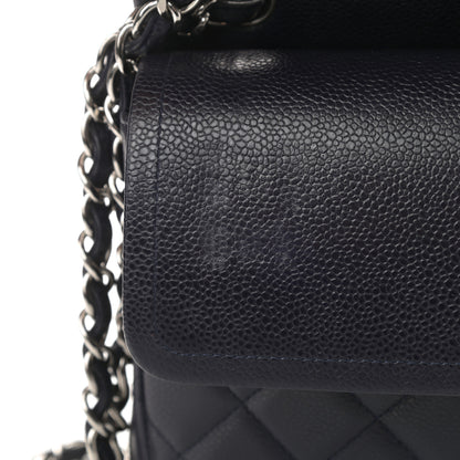Chanel Caviar Quilted Jumbo Double Flap Navy Blue 11 of 12
