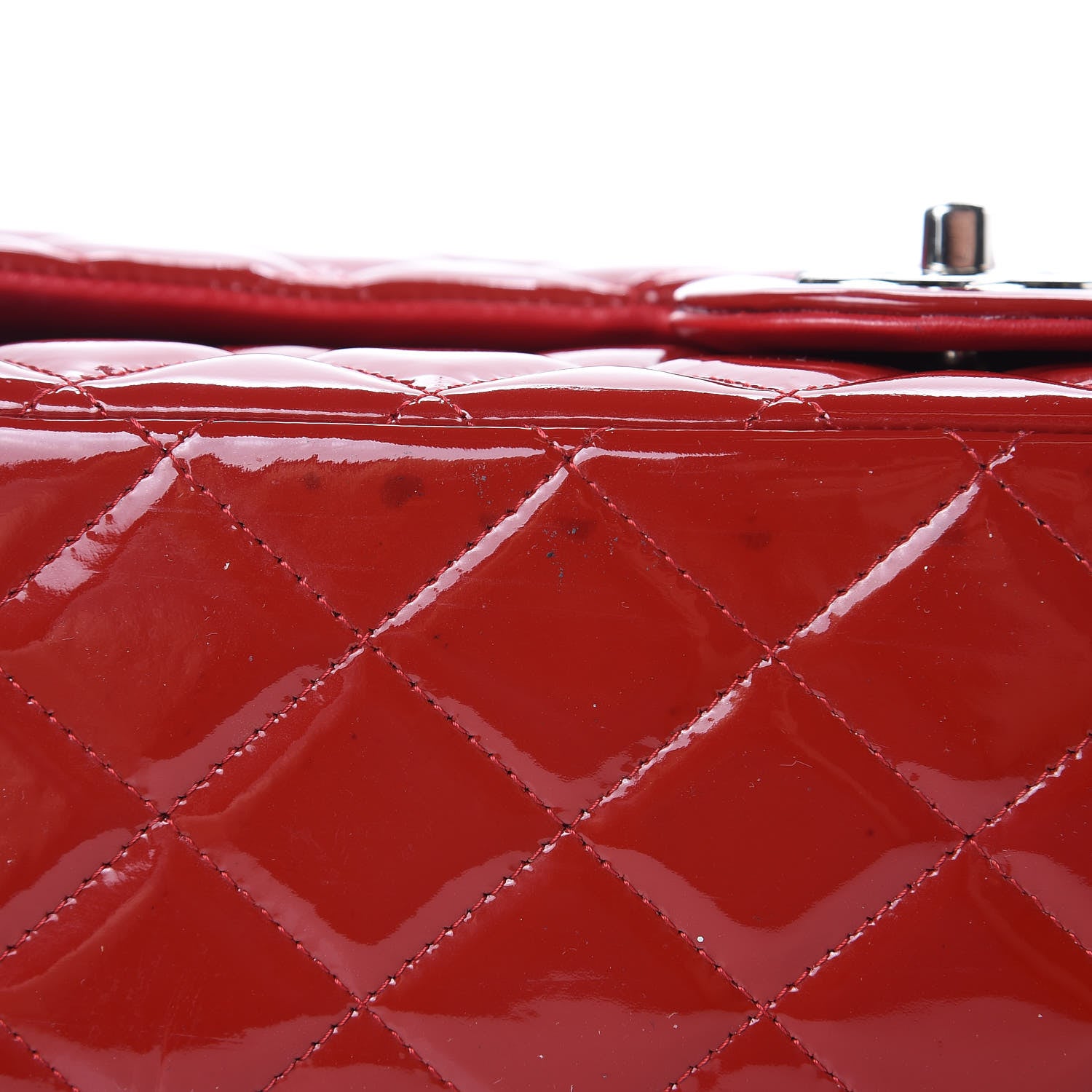 Chanel Patent Quilted Maxi Double Flap Red 14 of 18