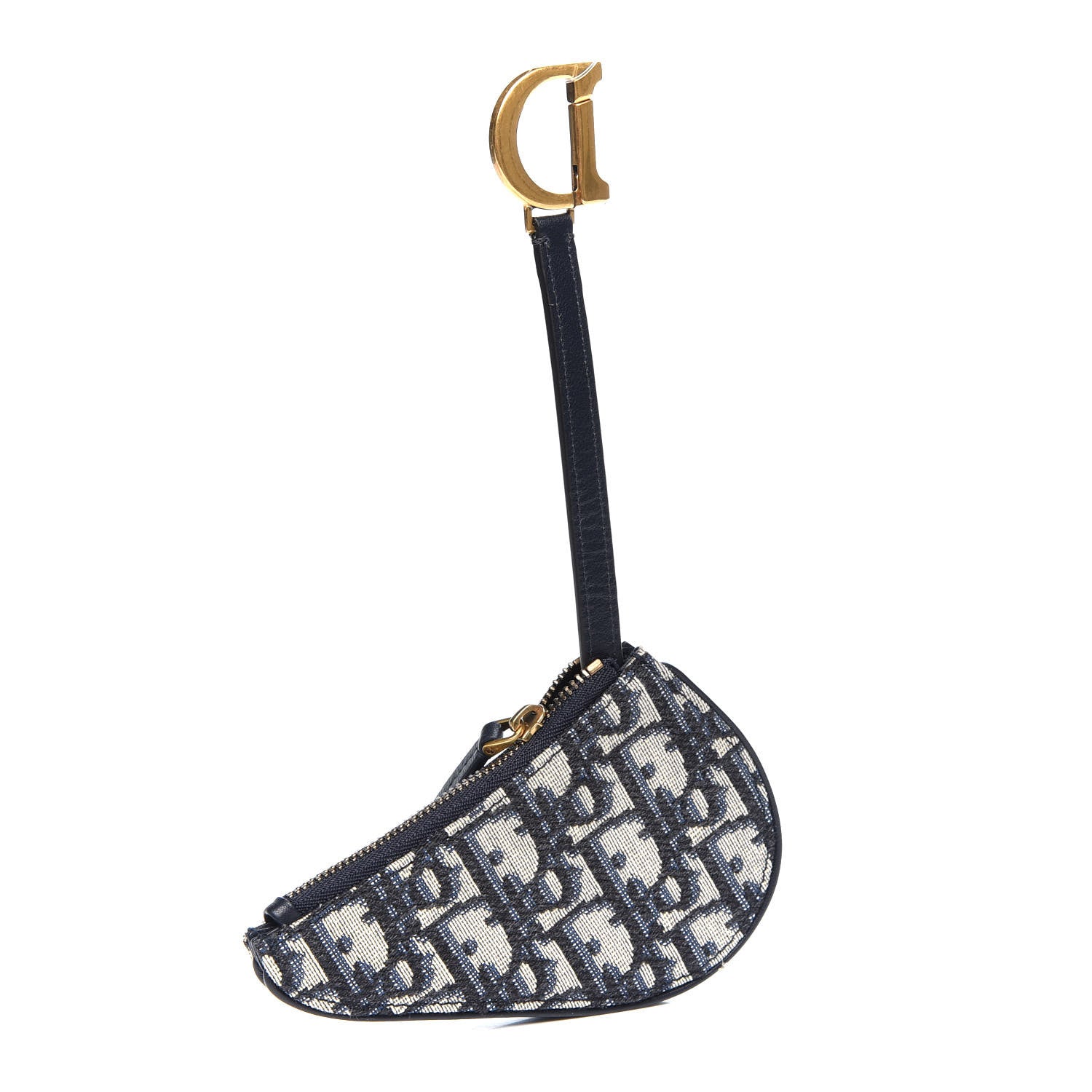 Christian Dior Oblique Saddle Coin Purse Blue 2 of 8