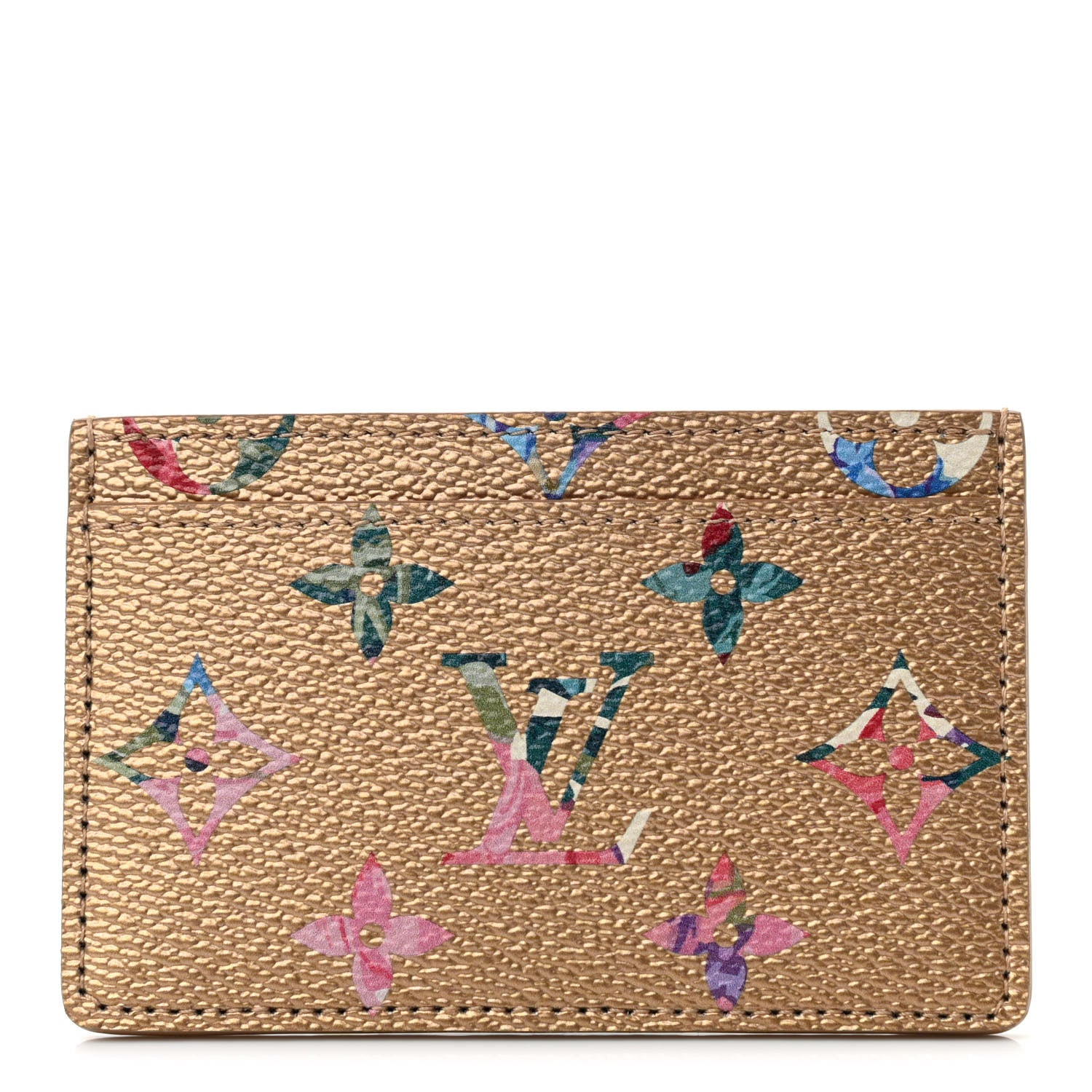 Louis Vuitton Metallic Monogram LV Garden Card Holder Gold 1 of 6