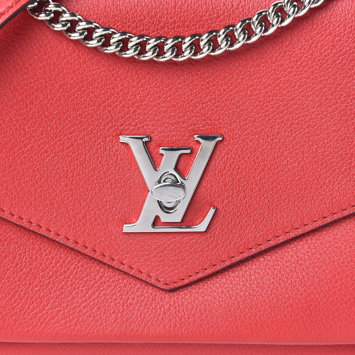 Louis Vuitton Soft Calfskin Mylockme Chain Bag BB Rubis 10 of 11