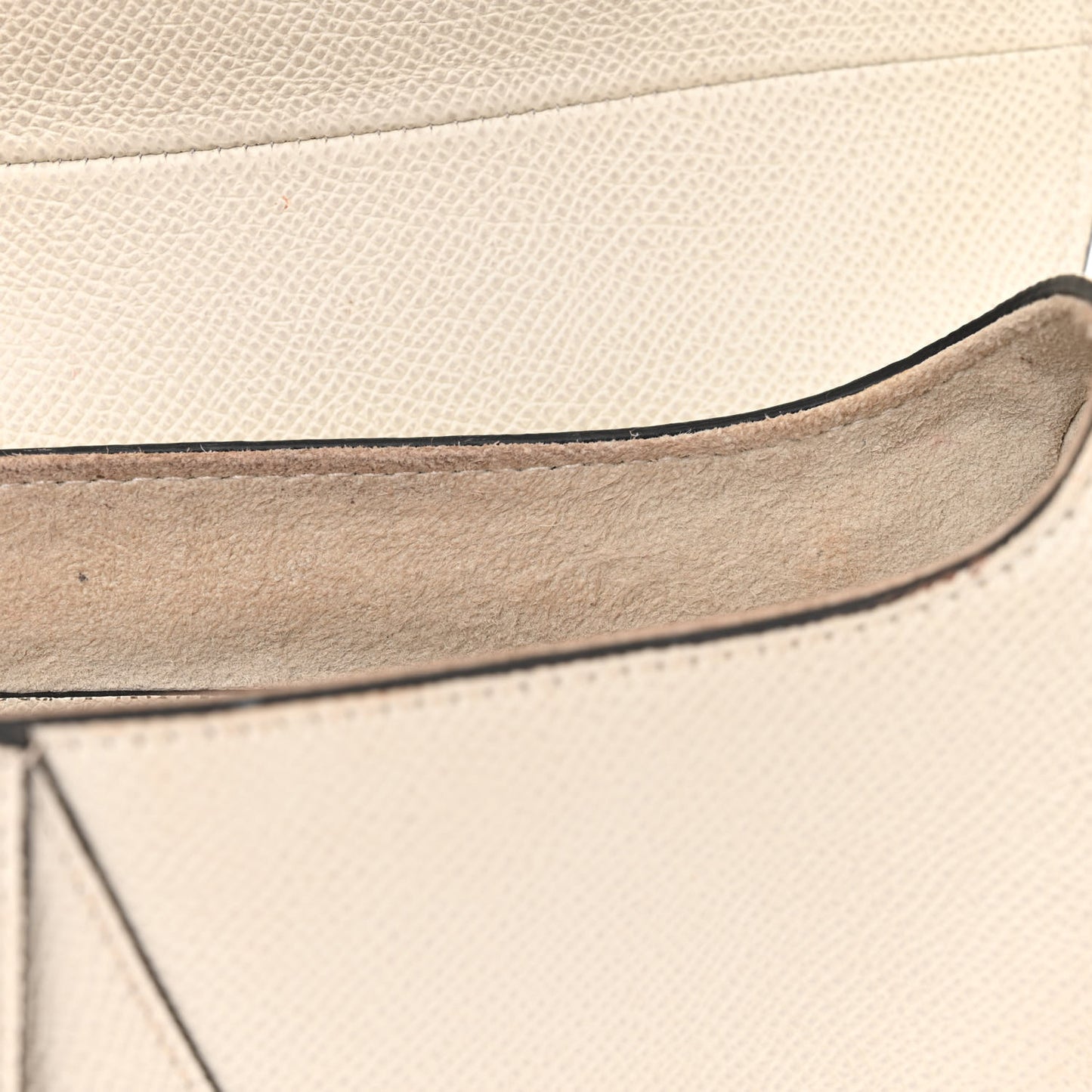 Grained Calfskin Saddle Bag White