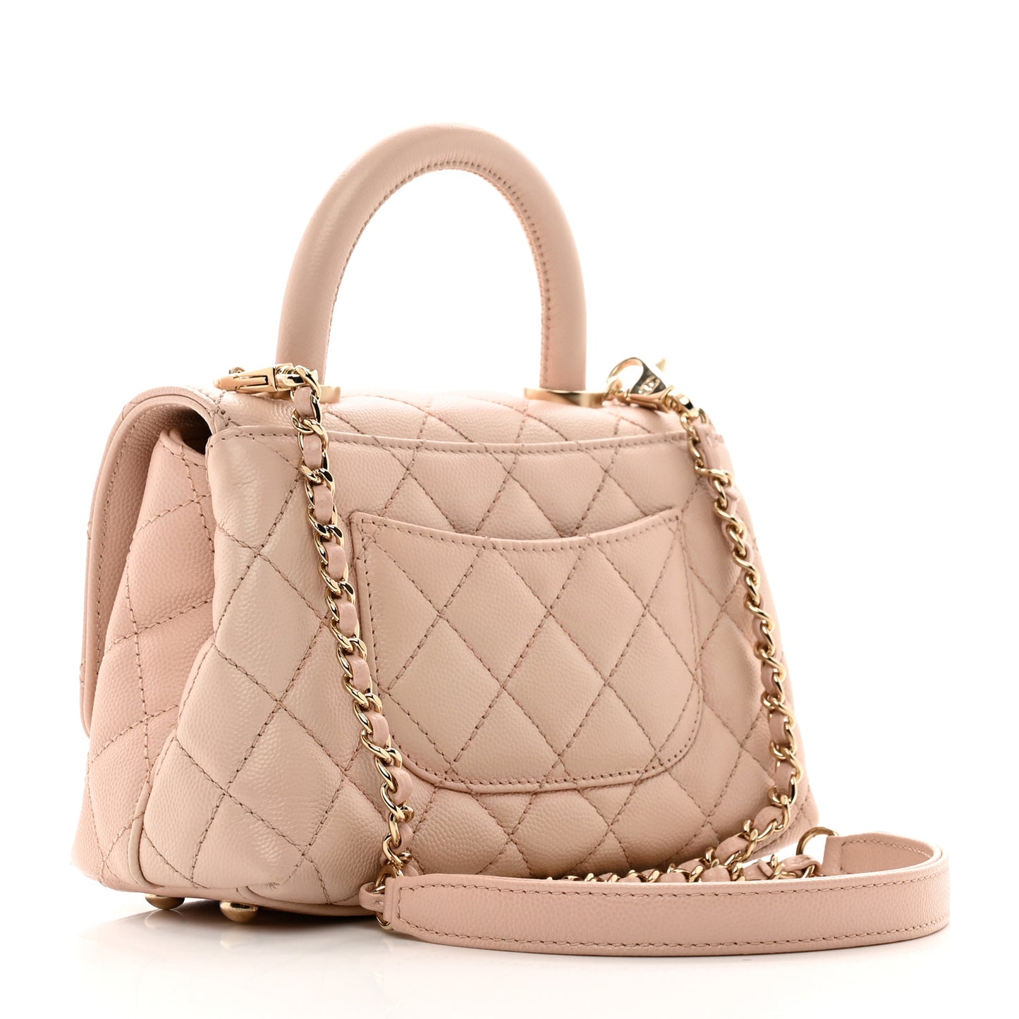 Caviar Quilted Extra Mini Coco Handle Flap Light Pink