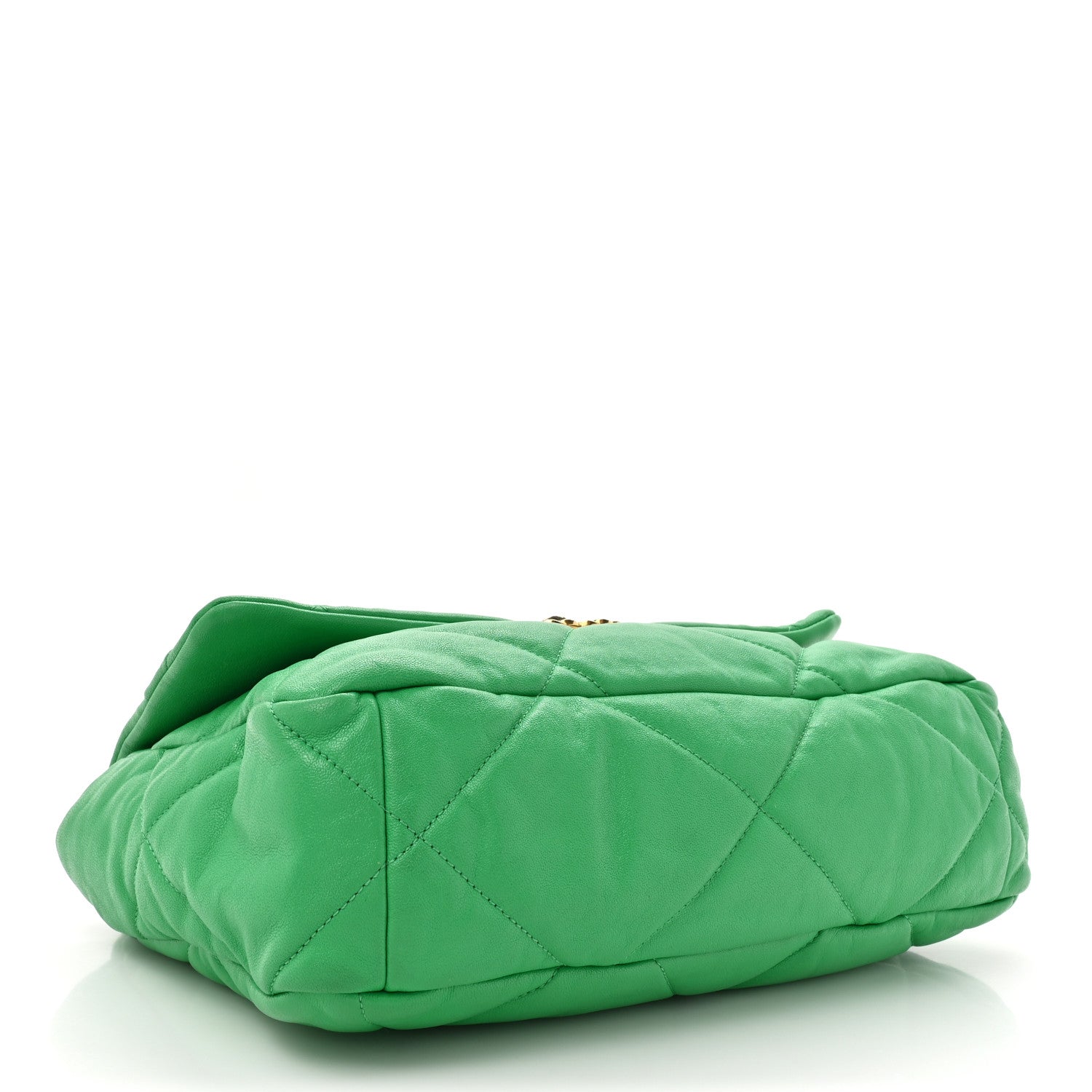 Chanel Goatskin Quilted Large Chanel 19 Flap Green 4 of 12