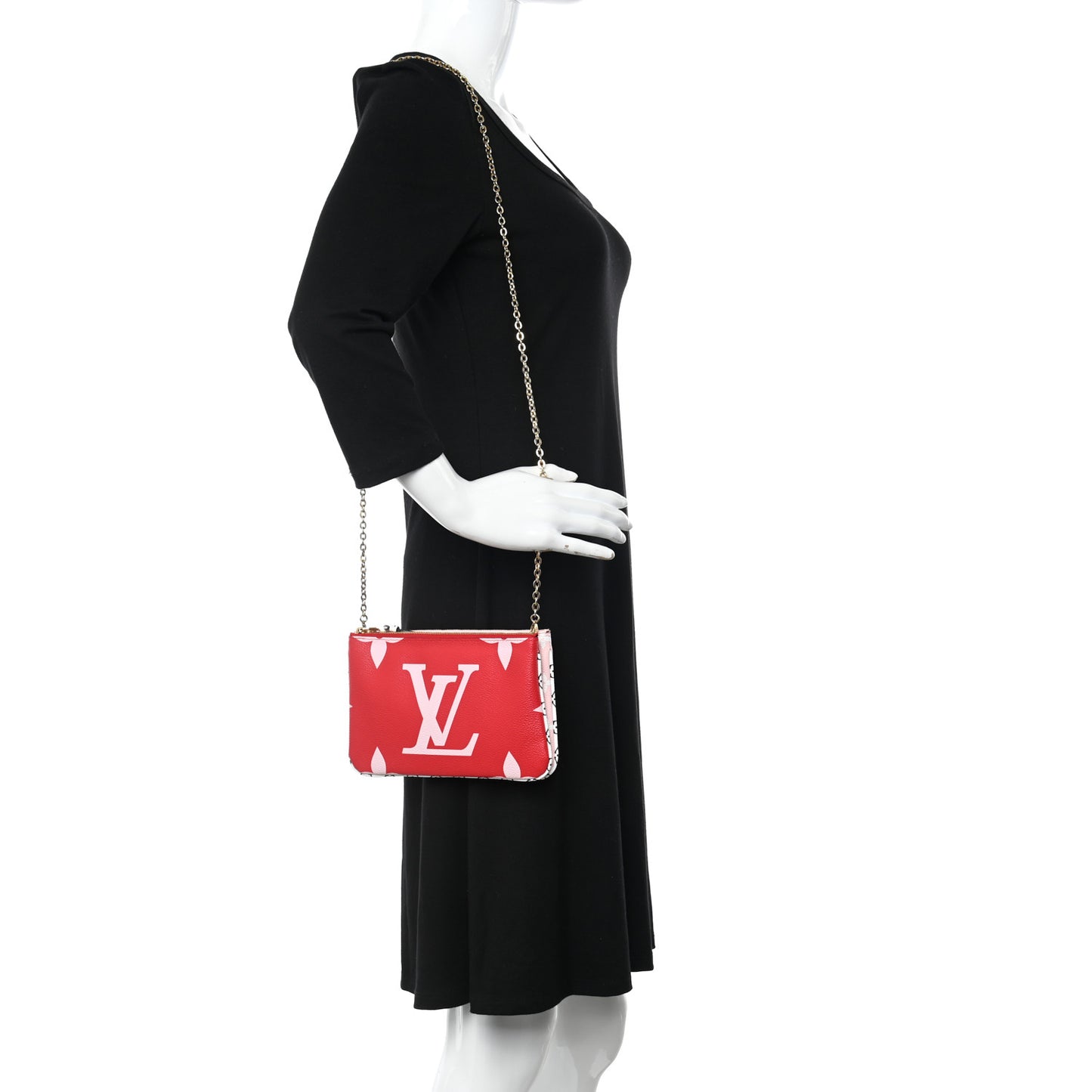 Monogram Giant Double Zip Pochette Rouge