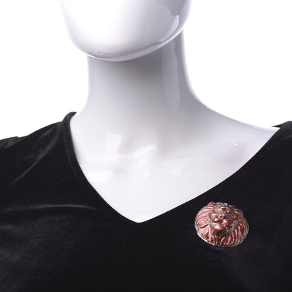Chanel Resin CC Lion Brooch Red 2 of 4