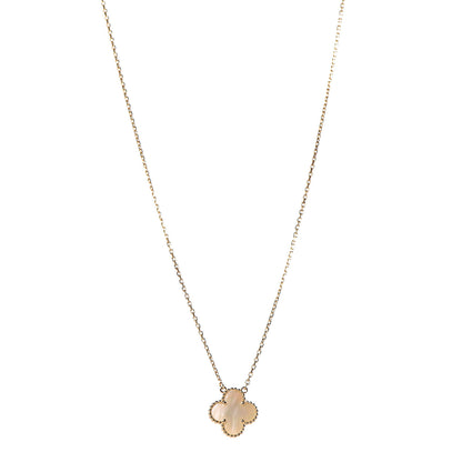 Van Cleef & Arpels 18K Yellow Gold Mother of Pearl Vintage Alhambra Pendant Necklace 1 of 7