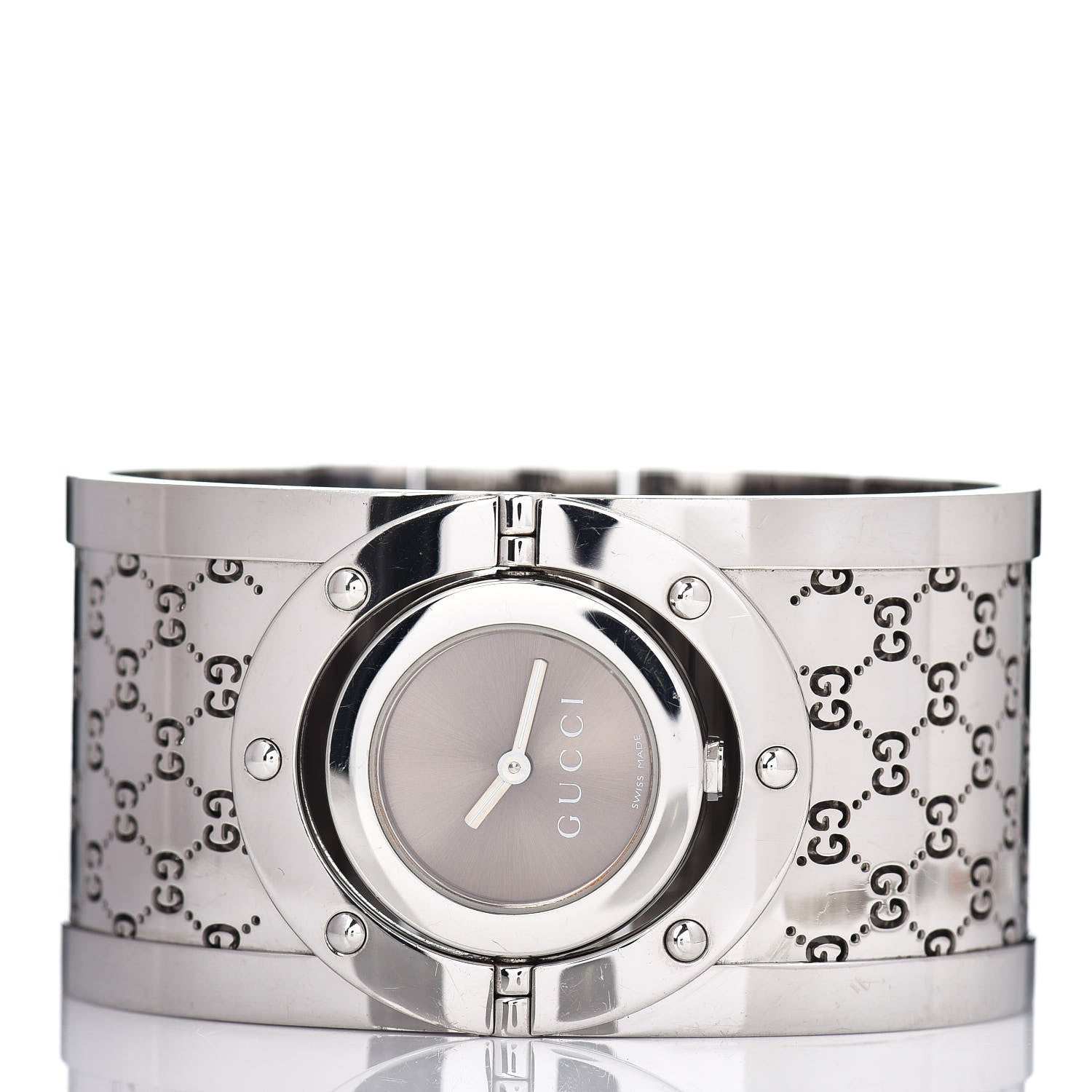 Gucci Stainless Steel 33mm Twirl Quartz Watch Brown 3 of 5