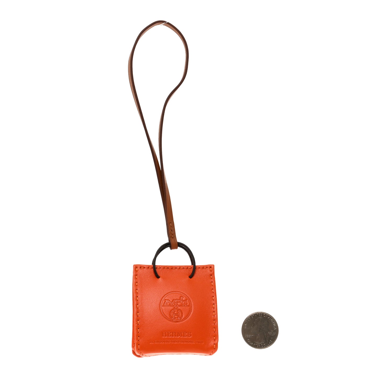 Milo Lambskin Swift Shopping Bag Charm Feu Gold