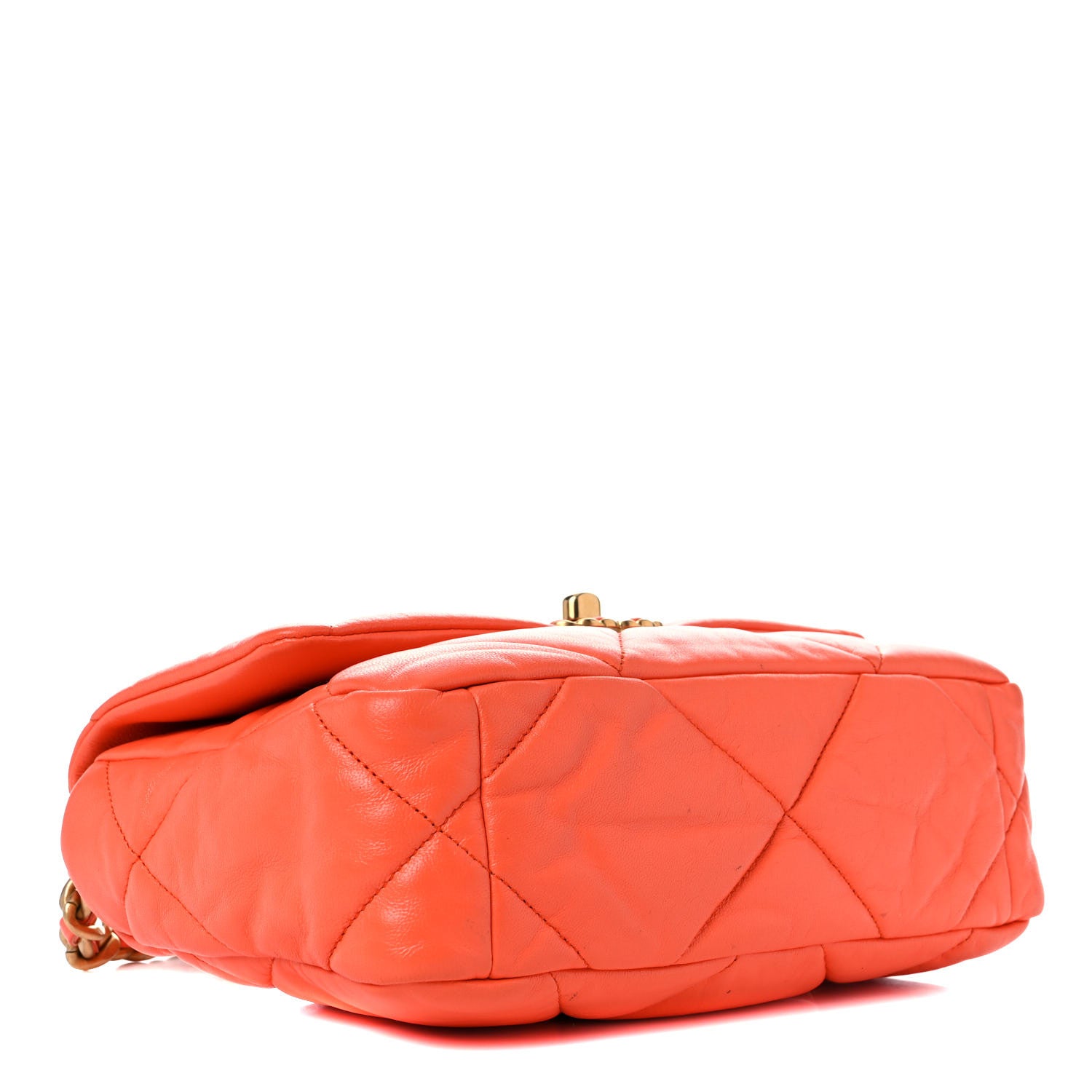 Chanel Goatskin Quilted Medium Chanel 19 Flap Orange 4 of 15