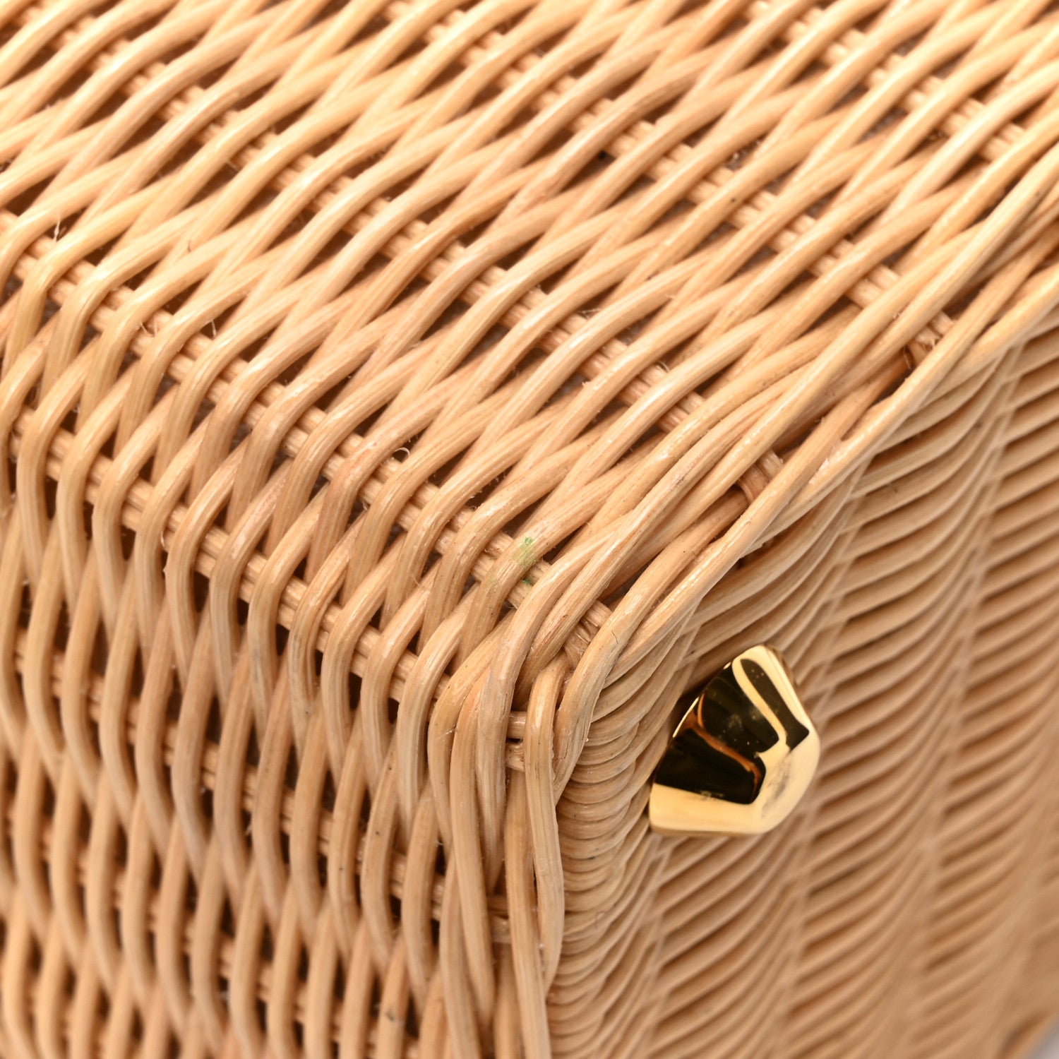Prada Canvas Wicker Shoulder Bag White Tan 10 of 11