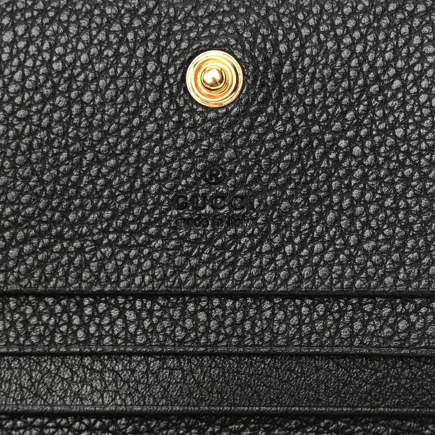 Grainy Calfskin Zumi Chain Card Case Wallet Black