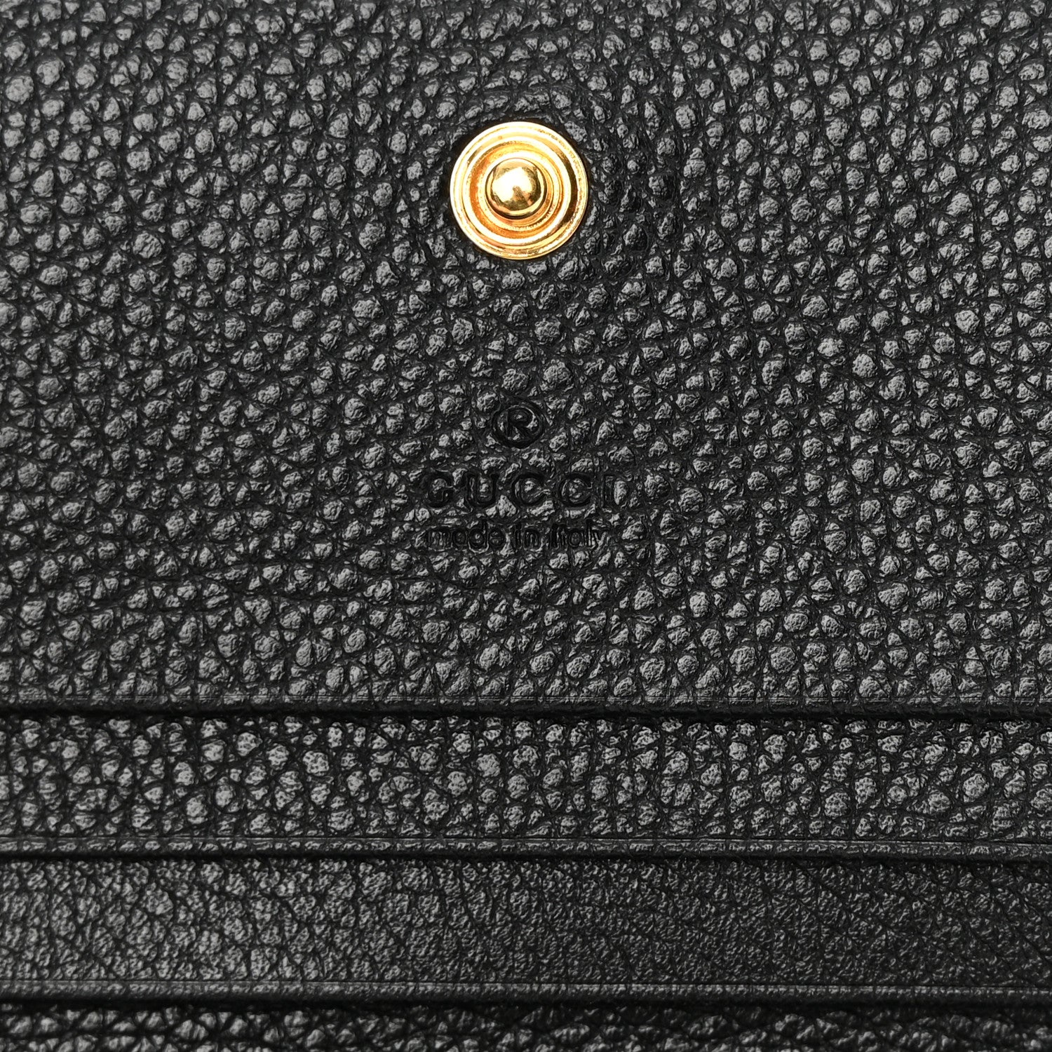 Gucci Grainy Calfskin Zumi Chain Card Case Wallet Black 6 of 7