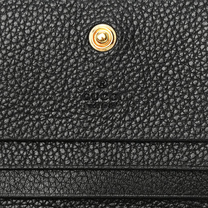Gucci Grainy Calfskin Zumi Chain Card Case Wallet Black 6 of 7