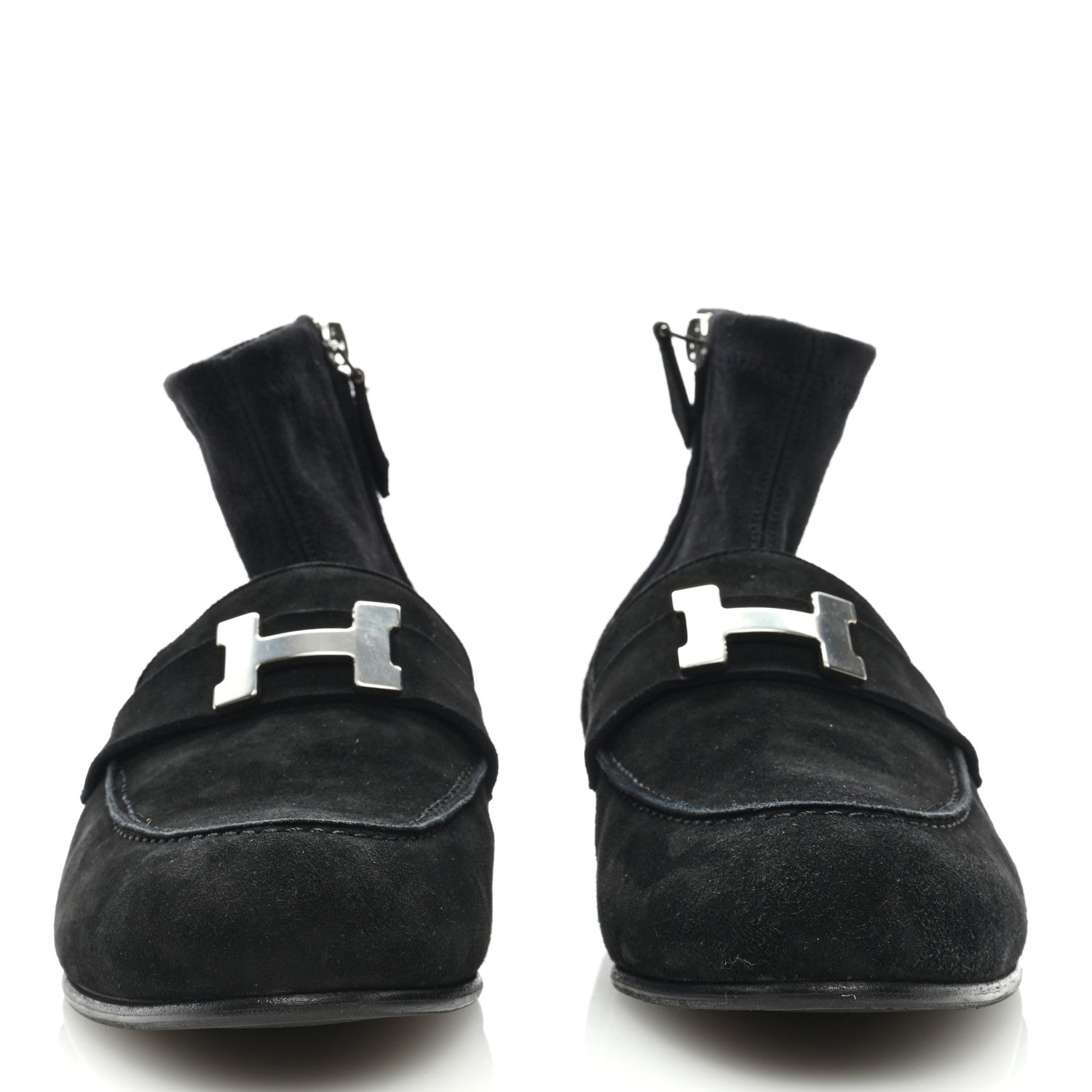 Hermes Stretch Velvet Goatskin Saint Honore Ankle Boots 39 Black 3 of 7