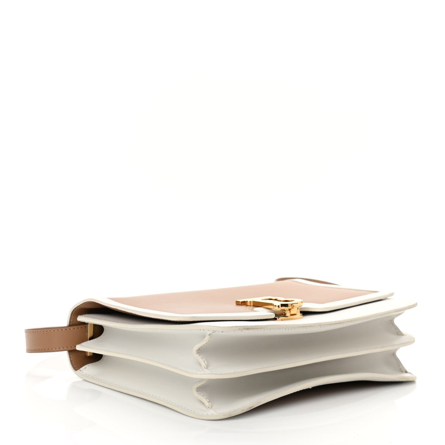 Burberry Calfskin Small TB Envelope Clutch Bag Chalk White Camel 4 of 10