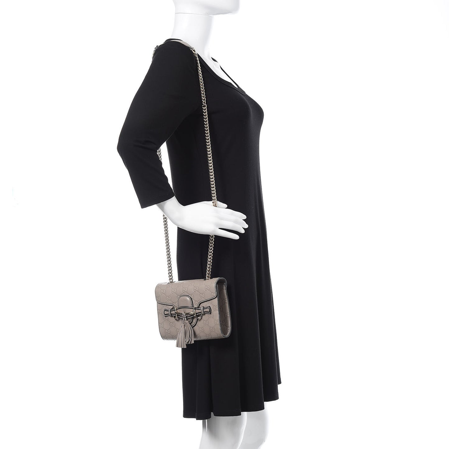 Guccissima Mini Emily Chain Shoulder Bag Storm Grey
