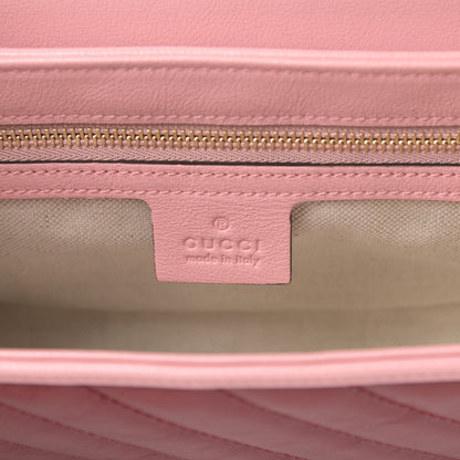 Gucci Azalea Calfskin Enamel Matelasse Diagonal Small Torchon GG Marmont Shoulder Bag New Cherry Red Wild Rose 6 of 11