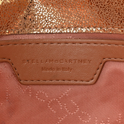 Stella McCartney Metallic Shaggy Deer Chevron Quilted Mini Fold Over Falabella Gold 6 of 9