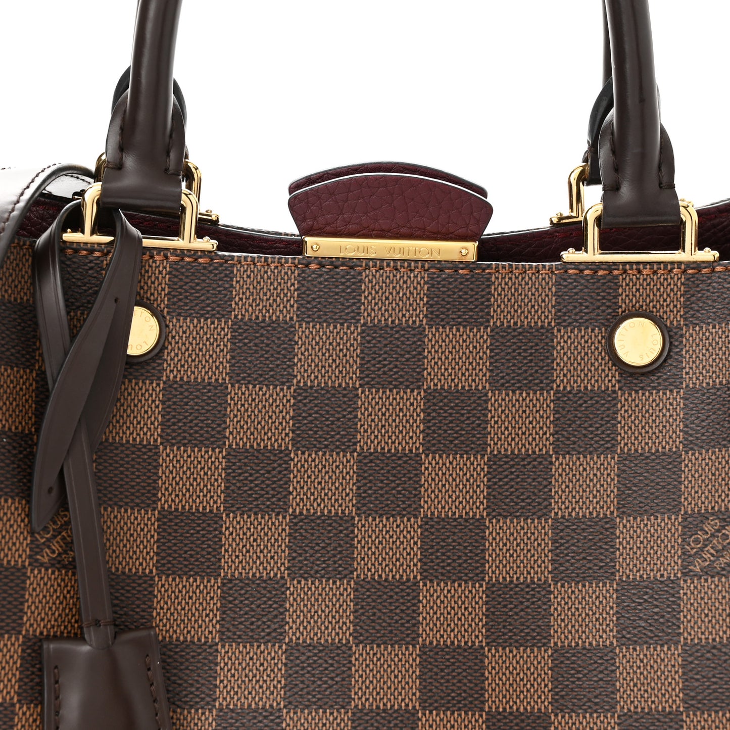 Damier Ebene Cuir Taurillon Brittany Bordeaux