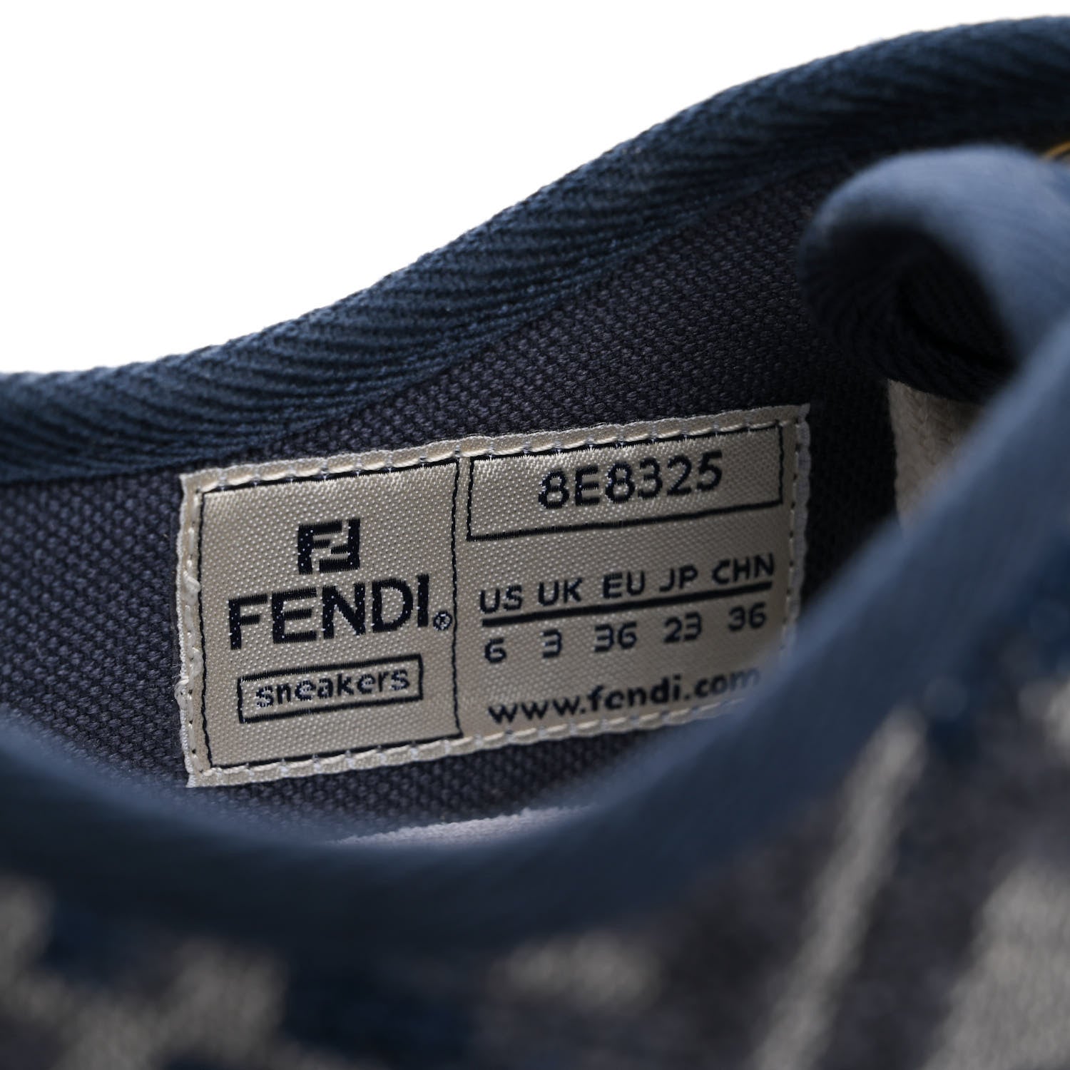 Fendi Woven Fabric FF Womens Domino Low Top Sneakers 36 Grigio