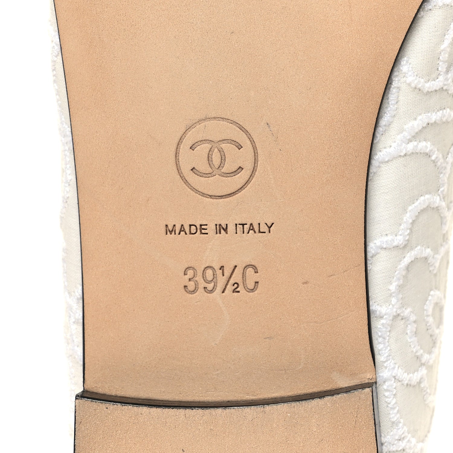 Chanel Fabric Camellia Embroidered Grosgrain Cap Toe Ballerina Flats 39.5 White Black 7 of 10