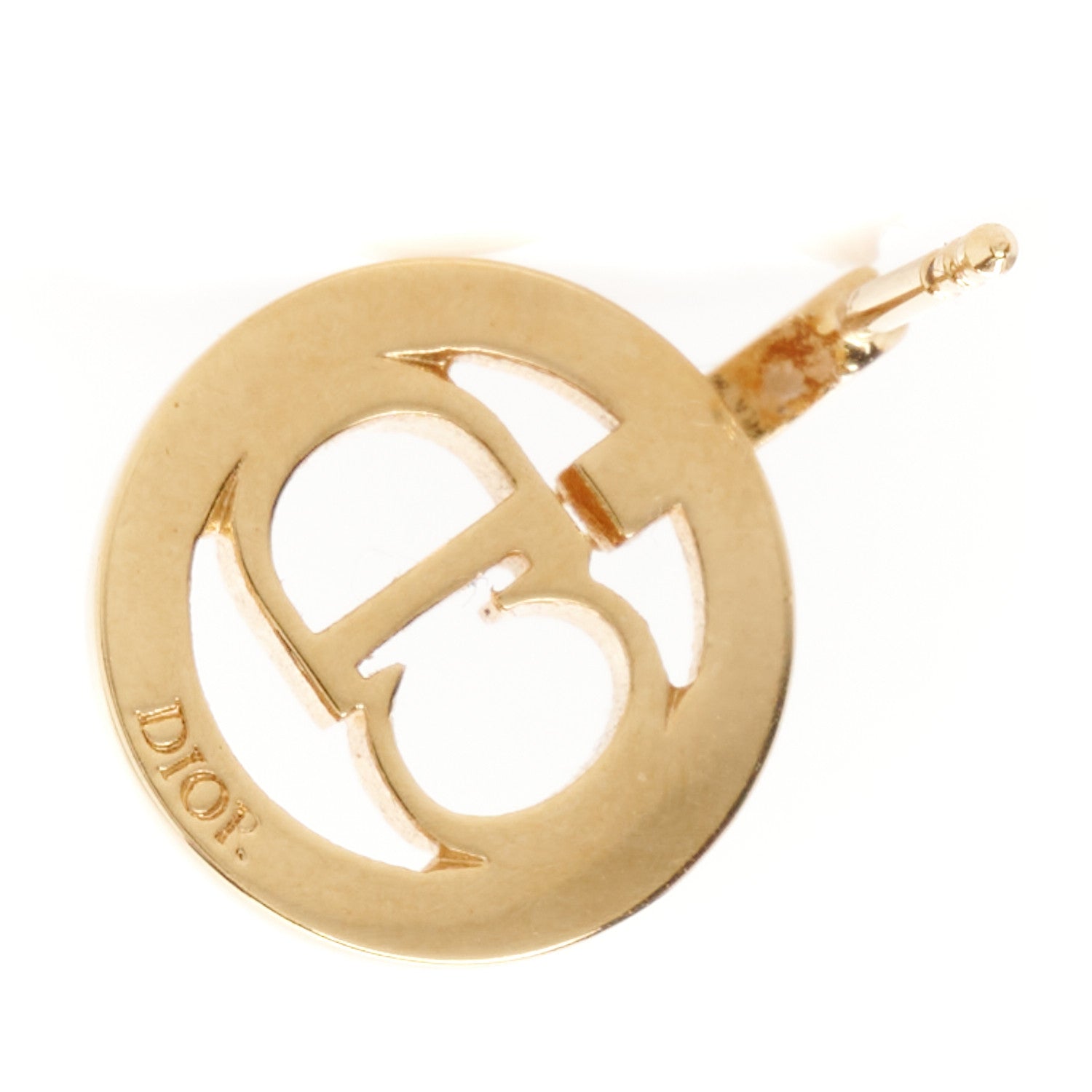 Christian Dior Metal Crystal Petit CD Earrings Gold 4 of 5