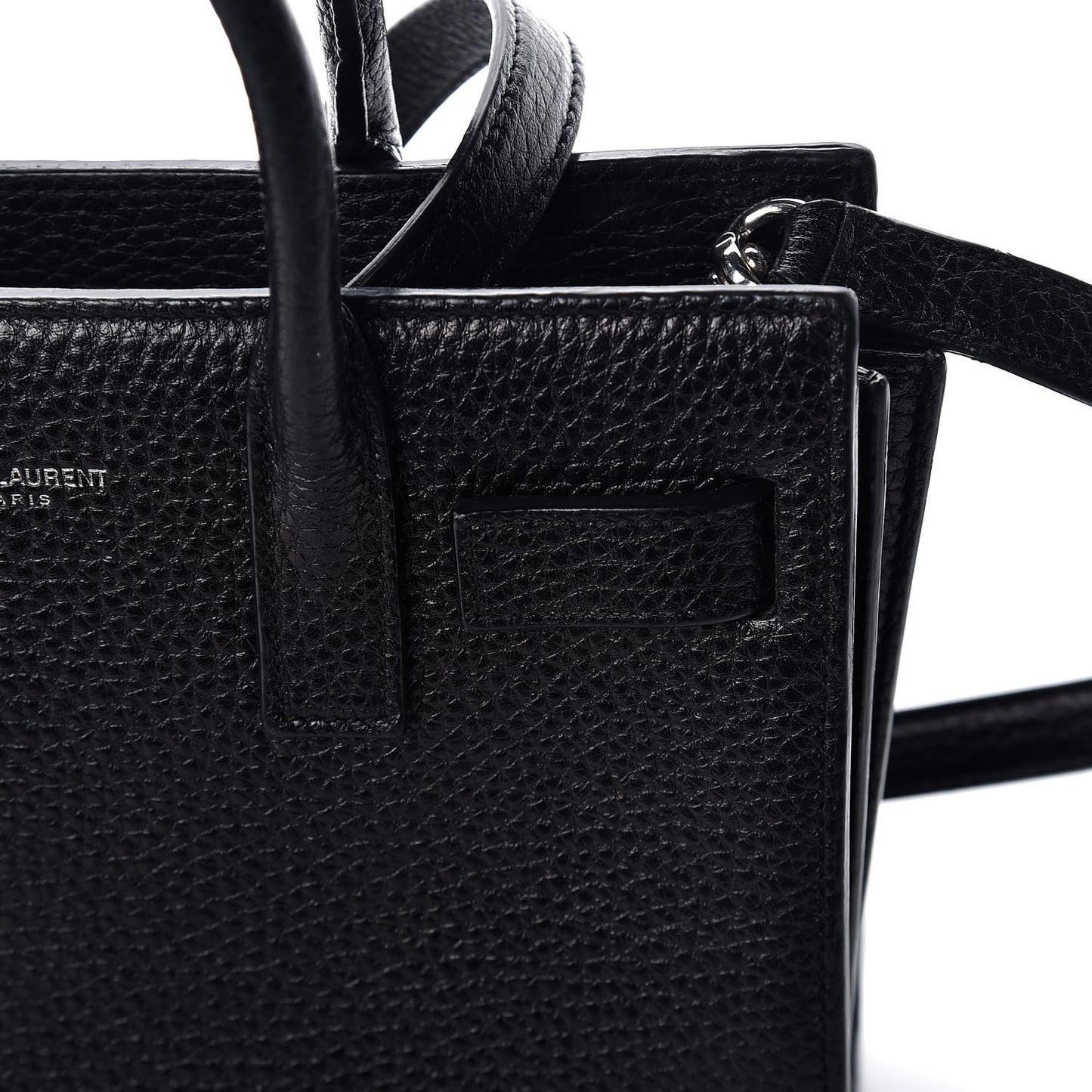 Grained Calfskin Nano Sac De Jour Black